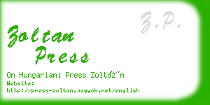 zoltan press business card